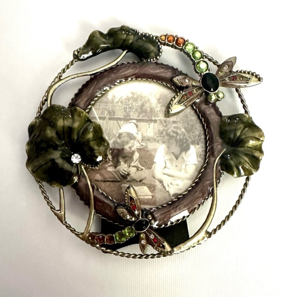 NWOT- Pewter Enamel Dragonfly Picture Frame!